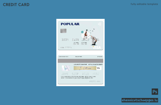 USA Popular, Inc. Bank Visa-Kartenbeispiel (Vorschau)